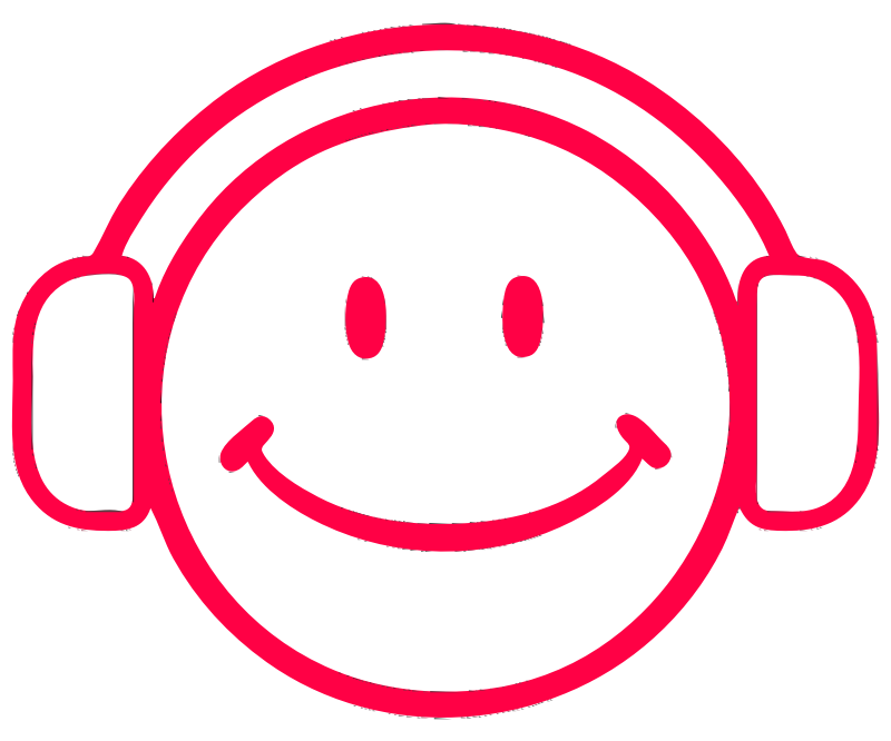 Cartoon Smiley With Headphones