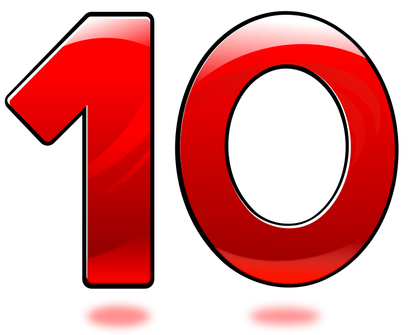 Glossy Number : Ten - Openclipart