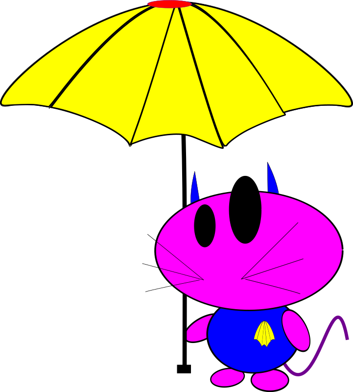cat bo with umbrella