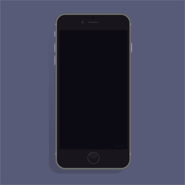 Black New iPhone 6 - Openclipart