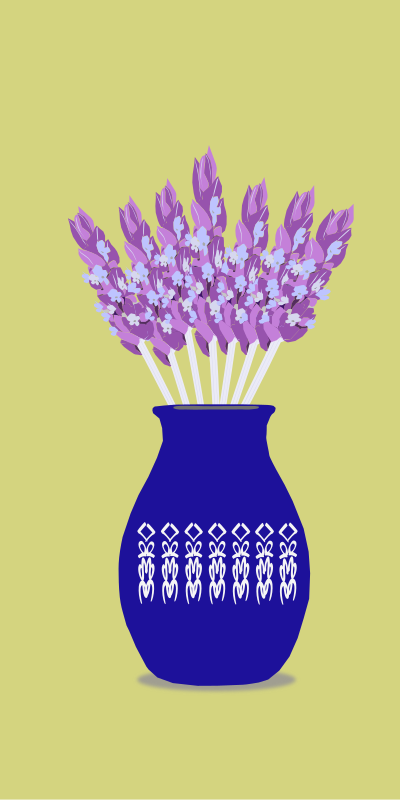 lavender in bluevase