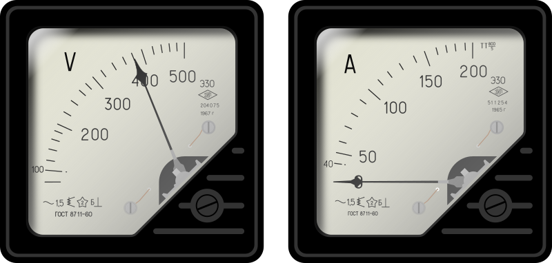 Voltmeter and ammeter