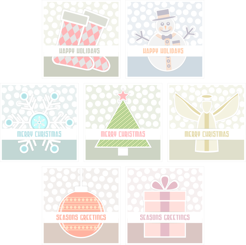 Simple Xmas Cards Set