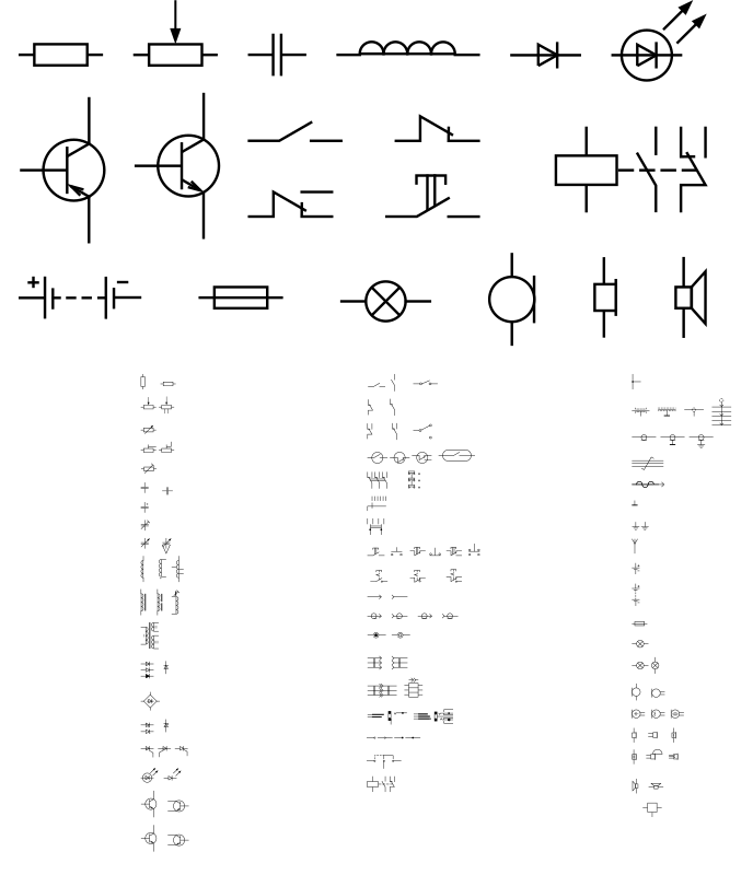 GOST Electronic symbols: Most popular electronic components