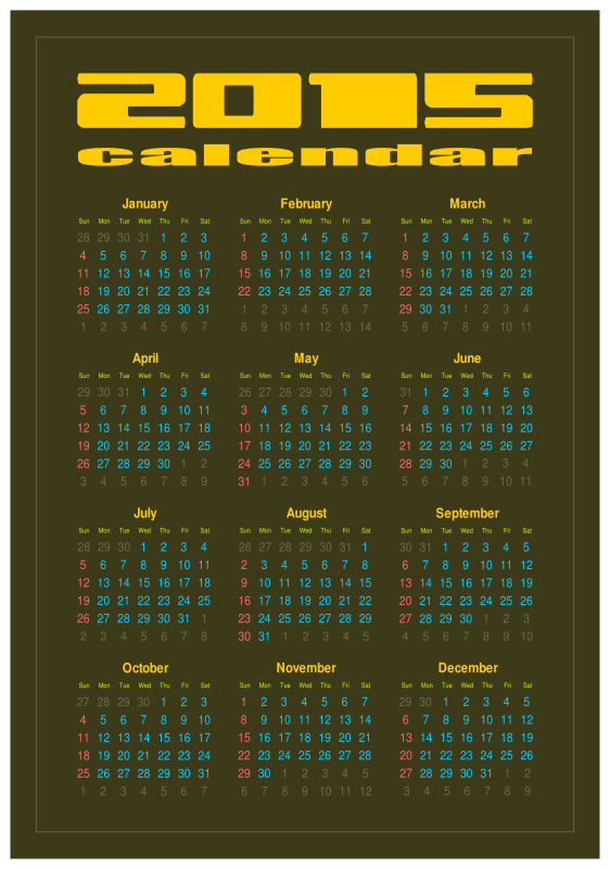 Calendar 2015