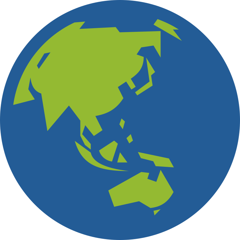 Globe Icon facing Asia and Australia