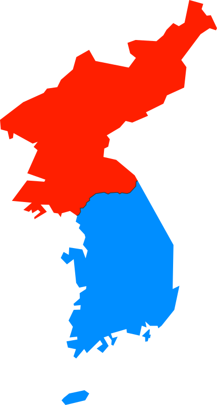 North and South Korea Simple Map