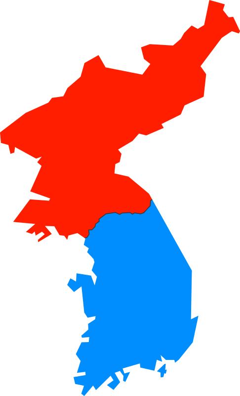 North and South Korea Simple Map (No Jeju)
