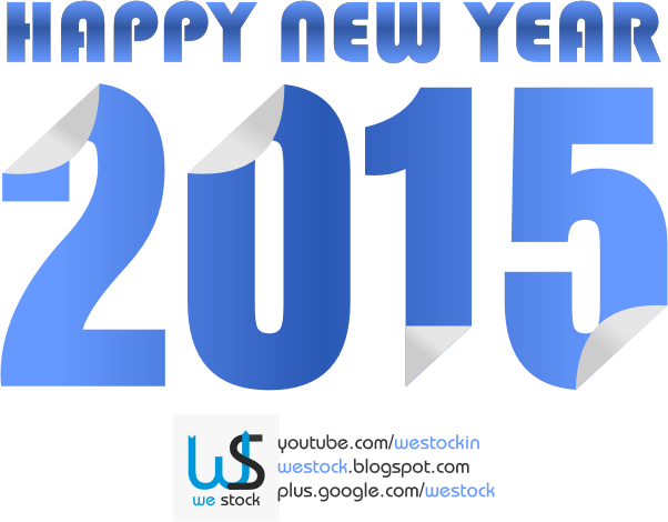 New Year 2015 blue colored sticky style.