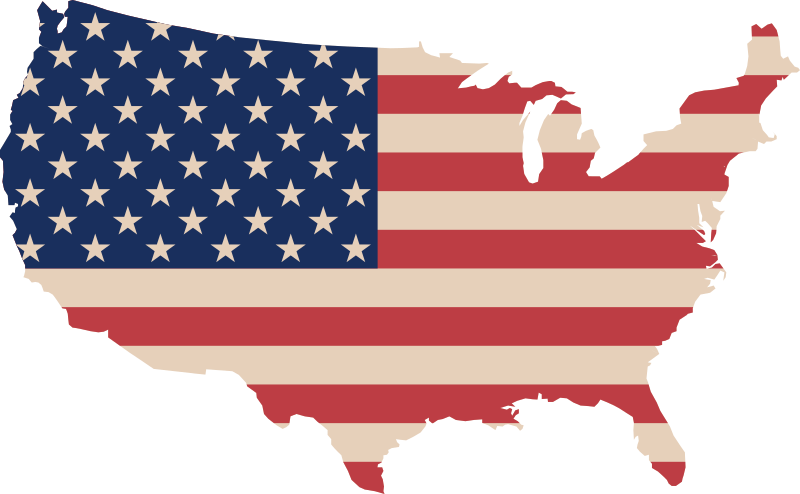 USA map and flag