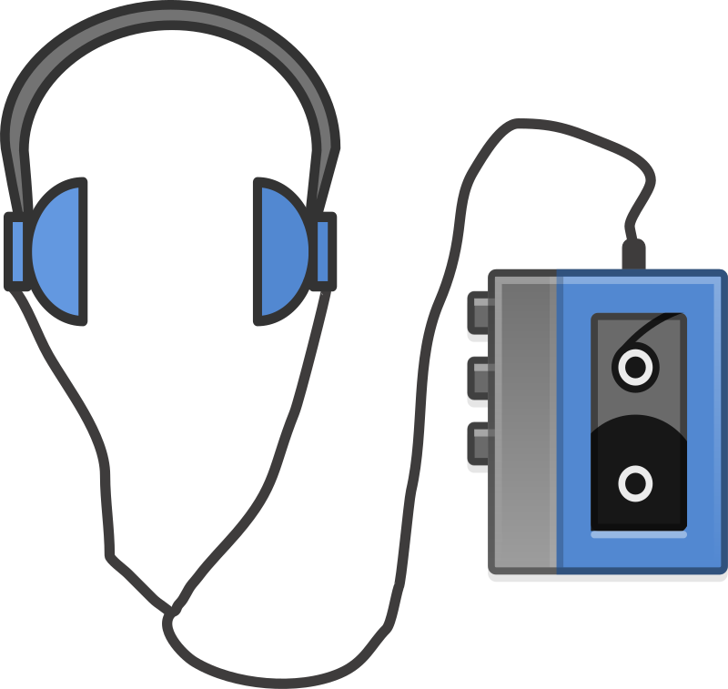 Headphones with Portable Tapeplayer