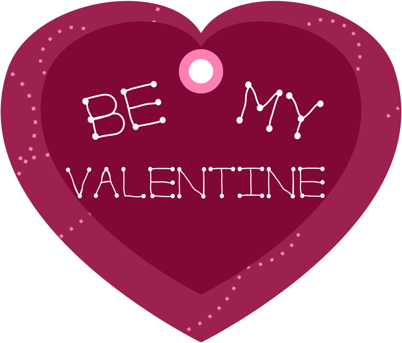 Be My Valentine Heart Shaped Gift Tag