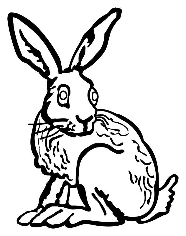 hare - lineart - Openclipart