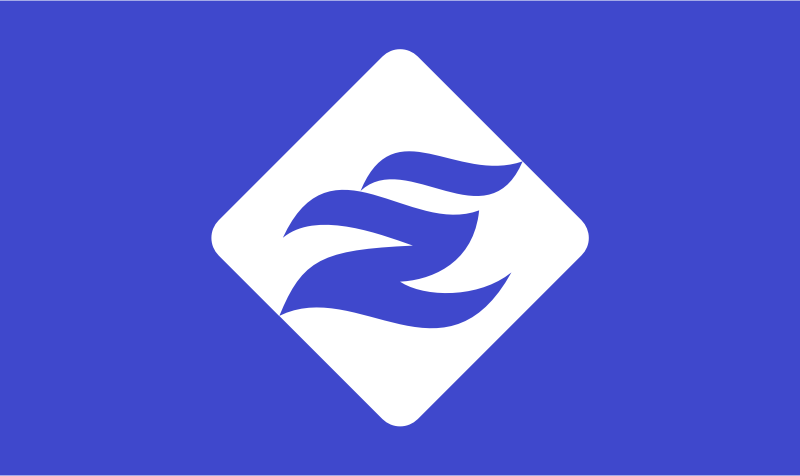 Flag of Esashi, Soya, Hokkaido (blue version)