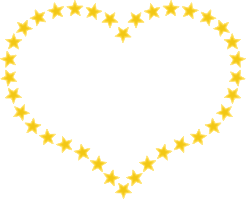 Heart Shaped Border with Yellow Stars