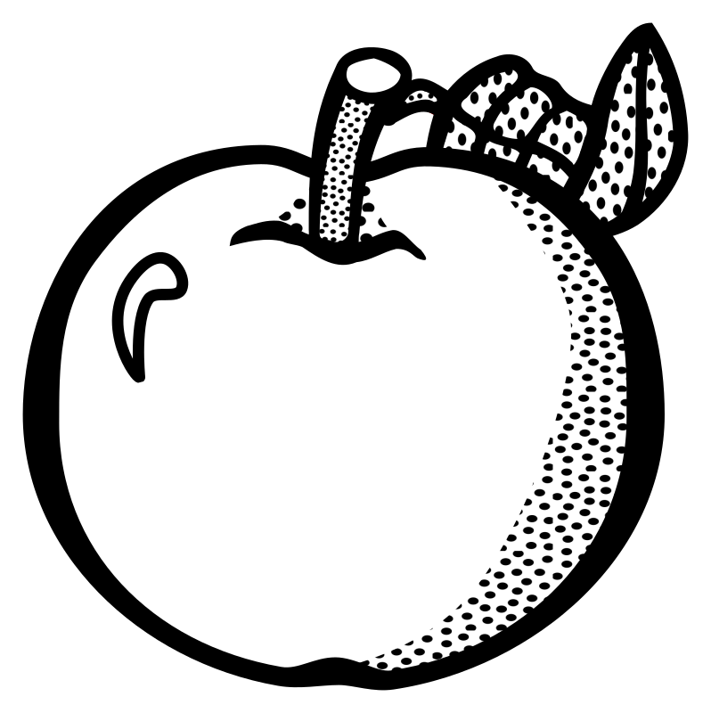 urn clipart black and white apple