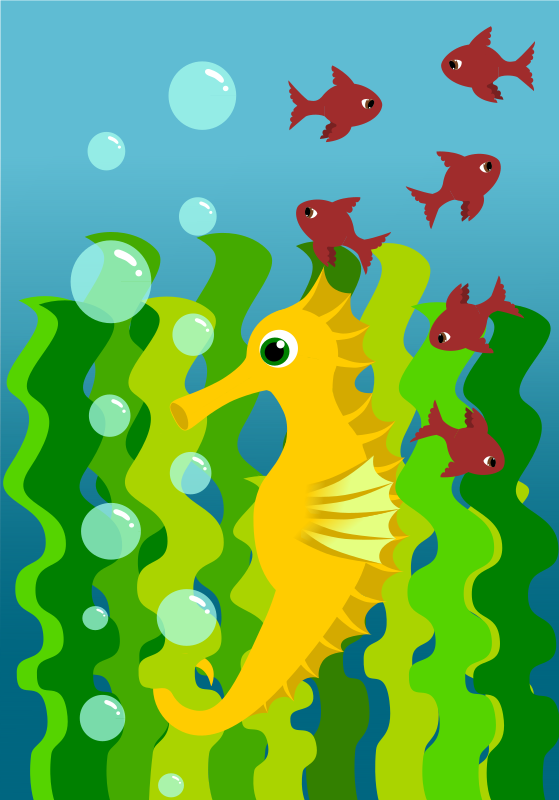 yellow seahorse