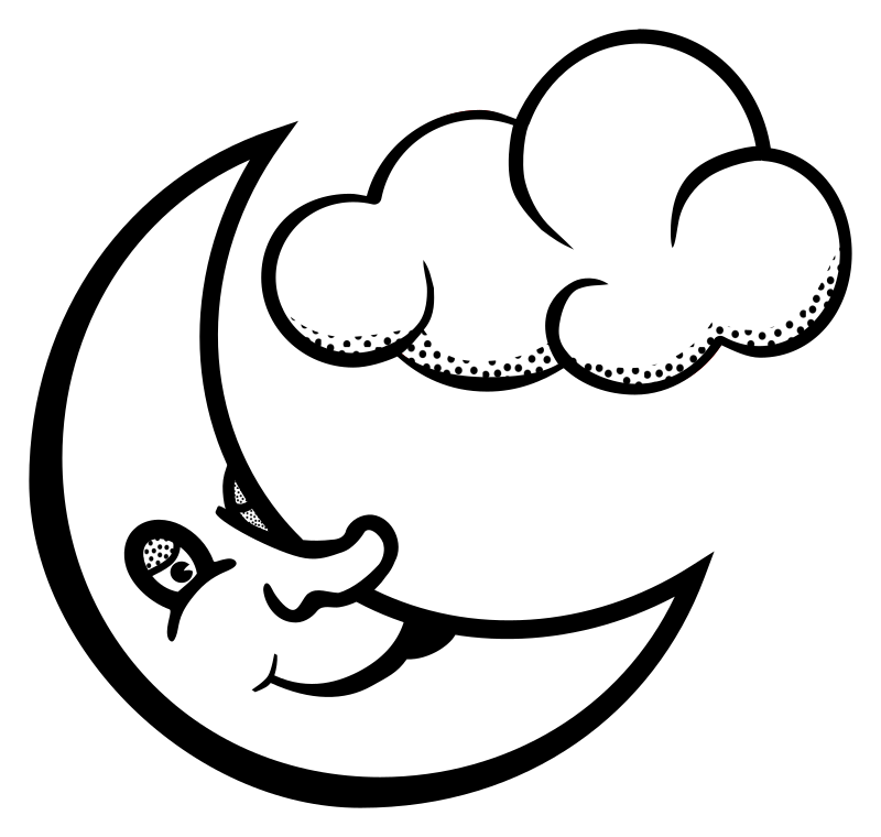 moon - lineart - Openclipart