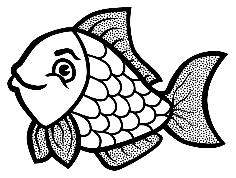 fish - lineart - Openclipart