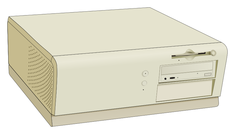 Beige mid-sized desktop computer
