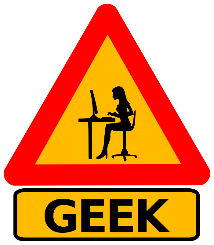 Warning geek woman