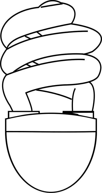 CFL (compact fluorescent) light bulb outline