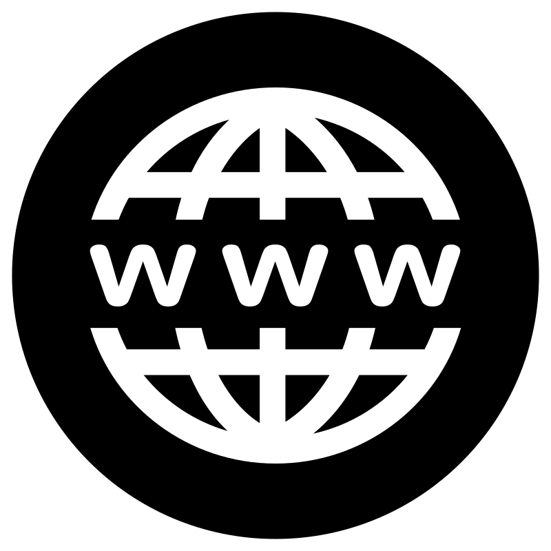 WWW Icon - White on Black - Openclipart