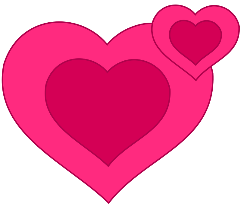 Two Pink Hearts Together