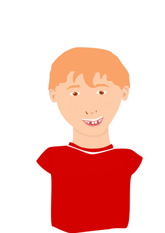 Red-hair boy smiling
