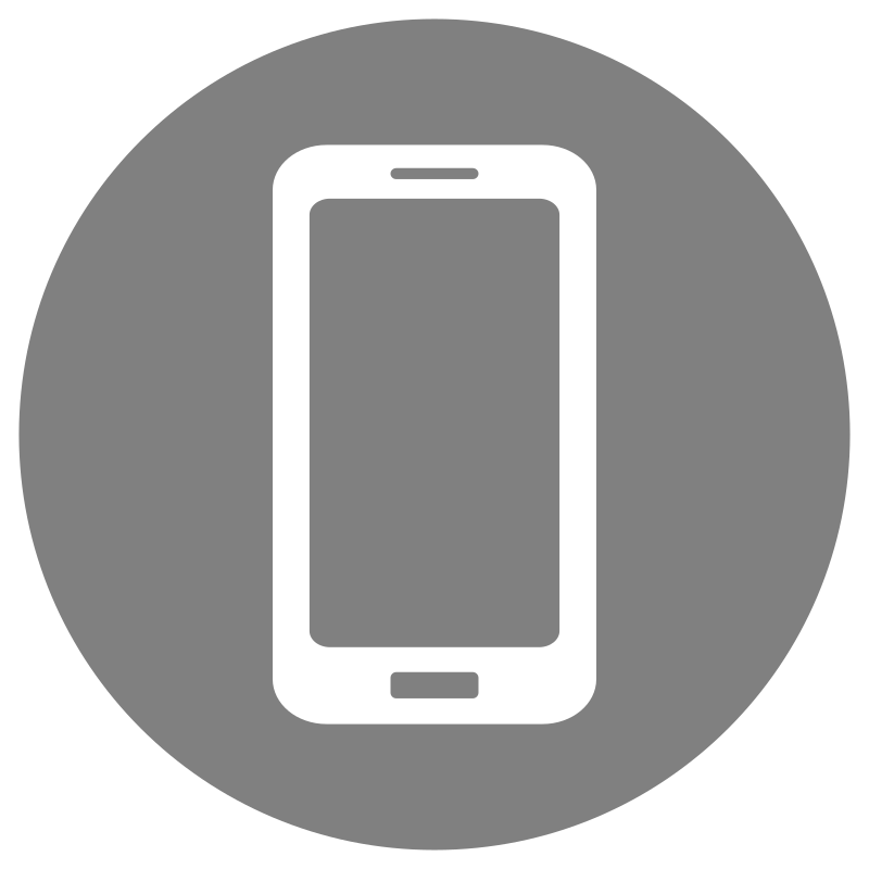 Mobile Icon - White on Grey