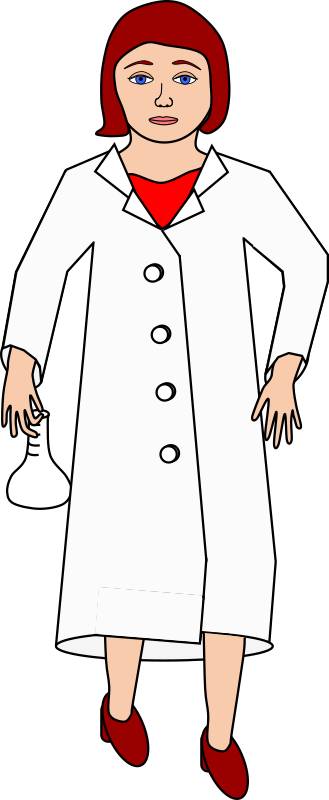 Scientist holding erlenmeyer flask