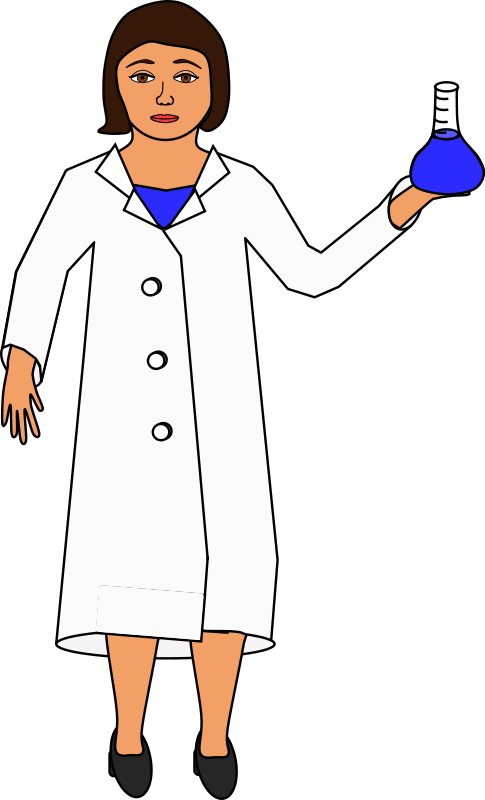 Scientist holding an erlenmeyer flask