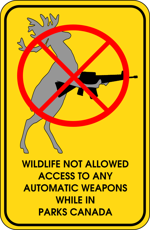 Wildlife Not Allowed To Access Automatic Weapons While In Parks Canada