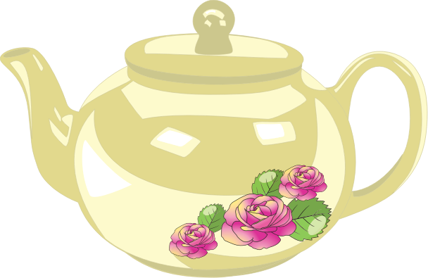 Teapot with Rose decoration