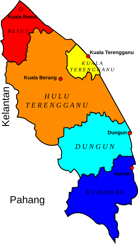 Map Of Terengganu Malaysia Openclipart   216817