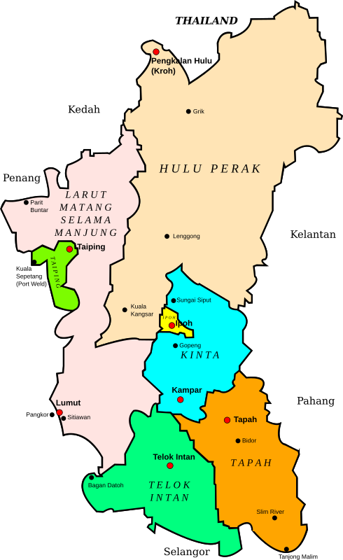 Map of Perak, Malaysia