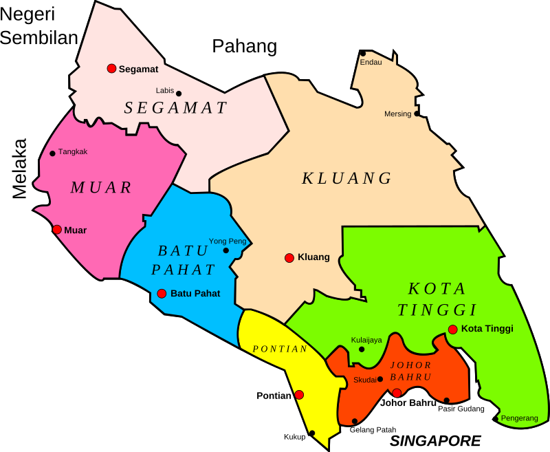 Map Of Johor Malaysia Openclipart   216970