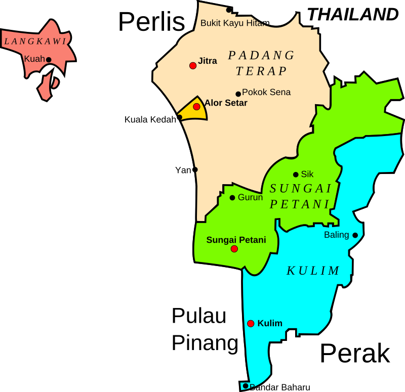 Map Of Kedah Malaysia Openclipart