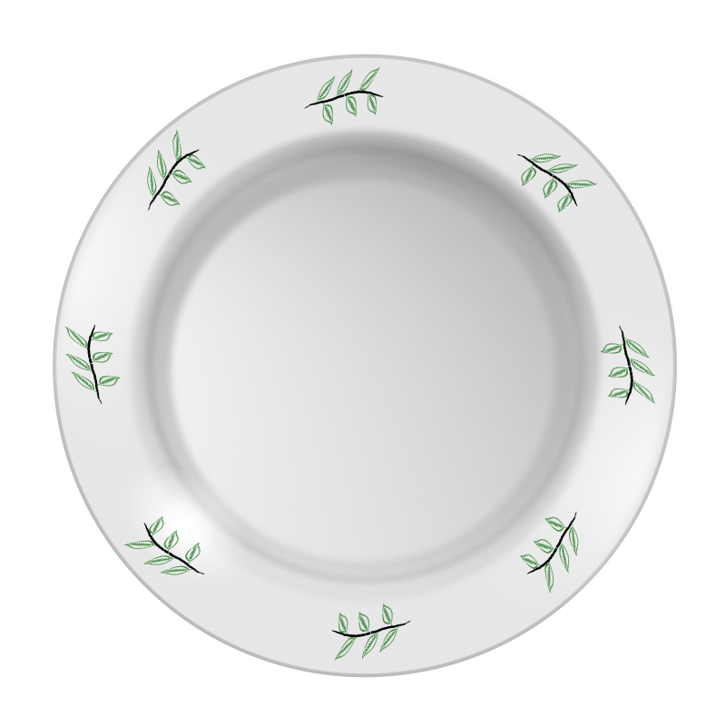 Plate with leaf pattern