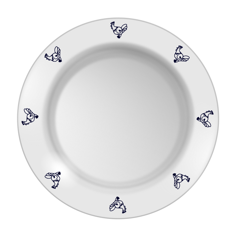 Plate with chicken pattern