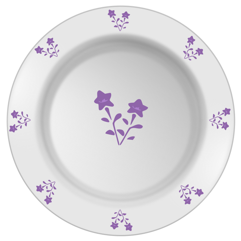 Plate with flower pattern