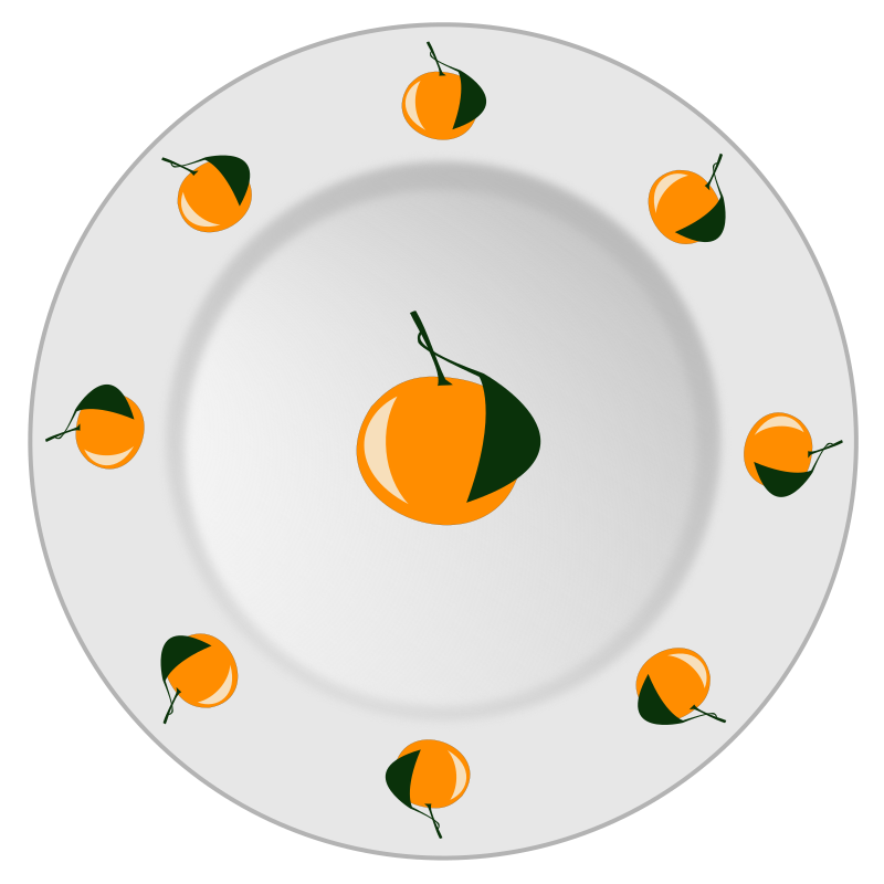 Plate with orange pattern