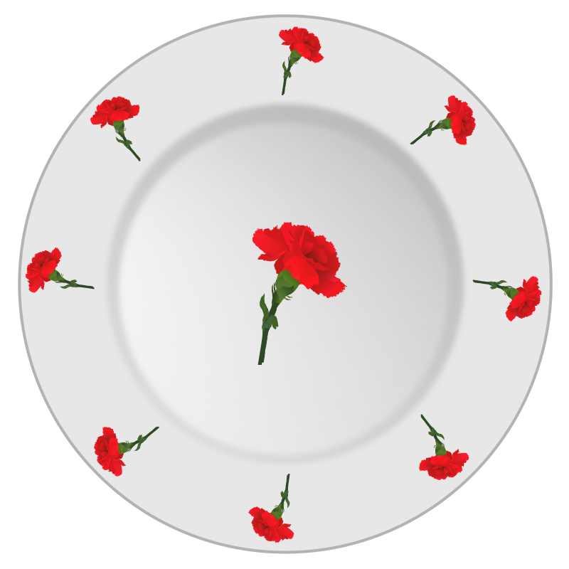 Plate with carnation pattern