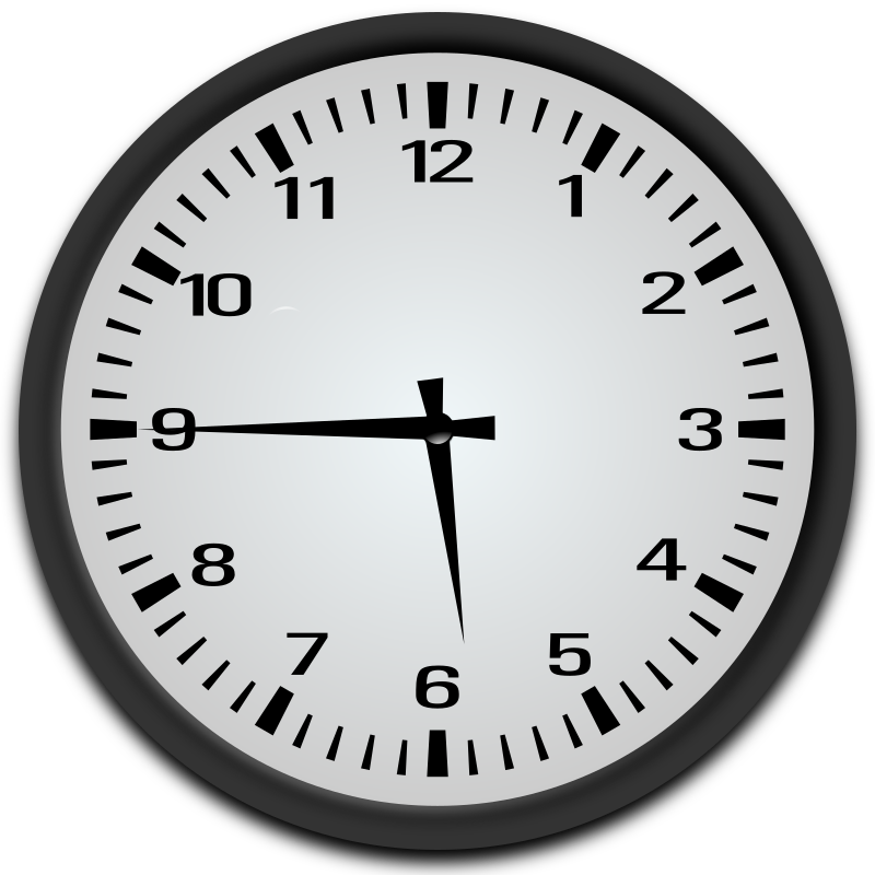 Quarter to 6 o'clock Openclipart