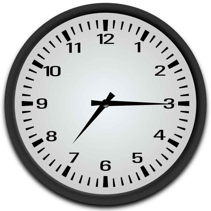 Quarter past 7 o'clock - Openclipart