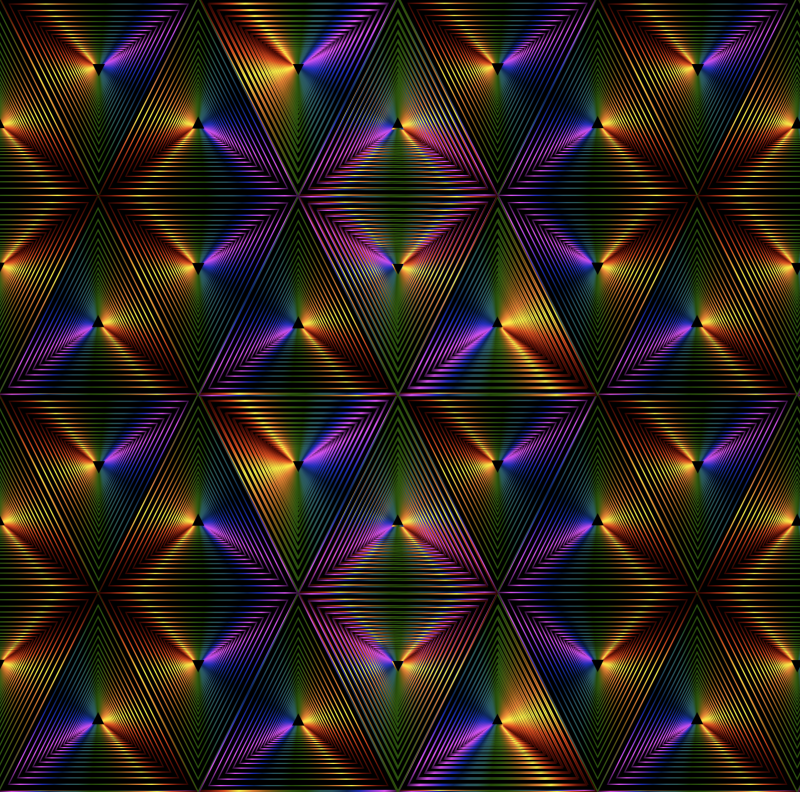 Rainbow Triangle Pattern With Black Background