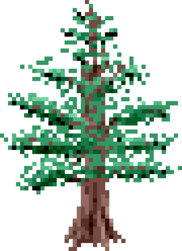 Pixel Pine Tree - Openclipart