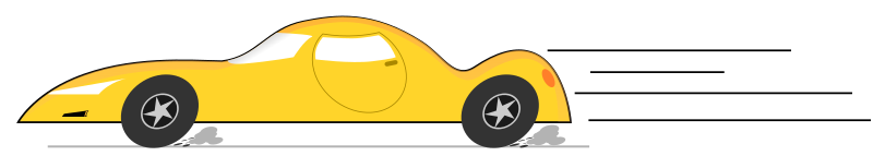 Cartoon Car side view yellow