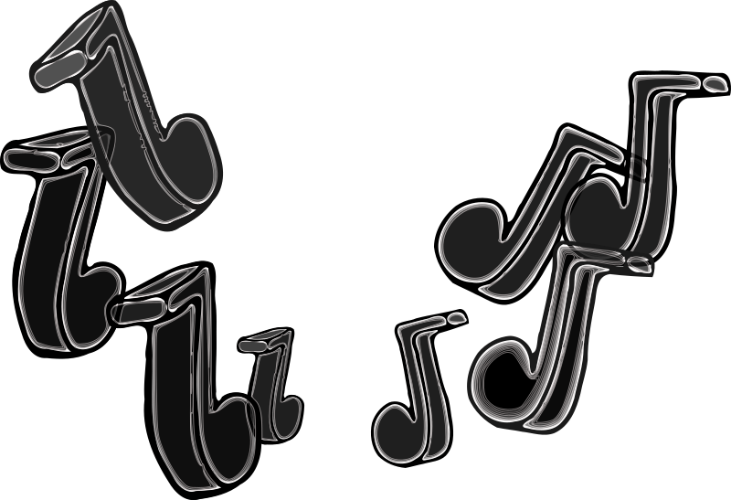 Music Notes All Black - Openclipart