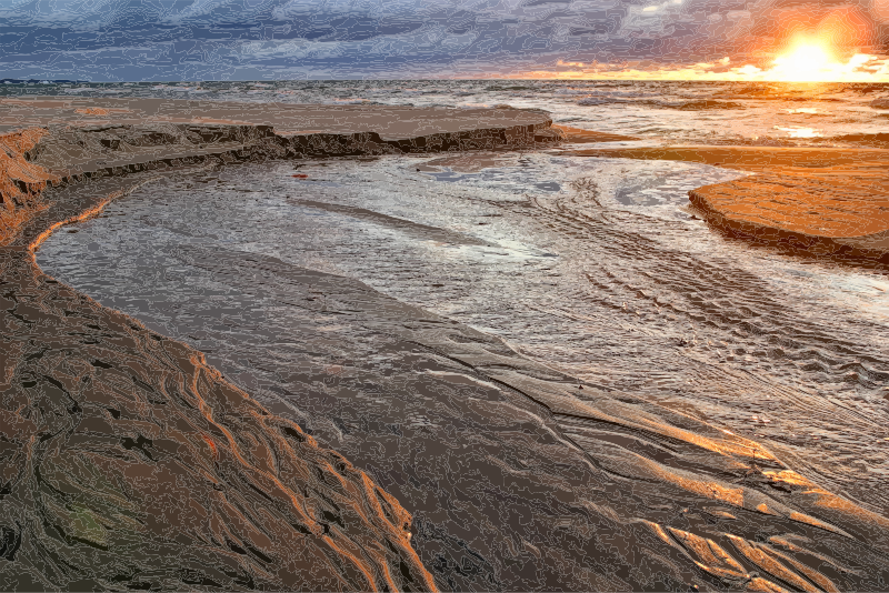 Lake Michigan Sunset Daily Sketch